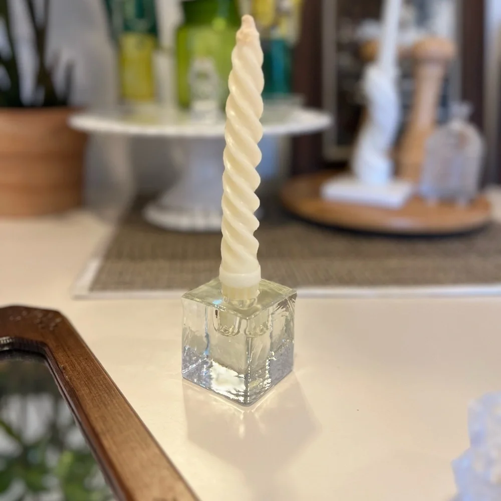 1980s Vintage Postmodern Blenko-Style Candlestick